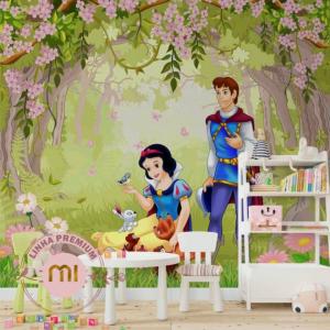 Painel Branca de Neve Vinil - Autocolante Sob Medida - Valor referente a 1m², utilize a calculadora abaixo e veja quantos m² irá precisa para sua parede.  Fosco - Por favor escolher Liso ou Texturizado  Recomendamos acrescentar 10cm tanto na largura quanto na altura por medida de segurança.