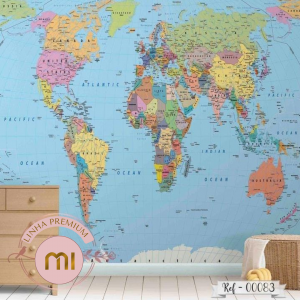 Painel Mapa 083 Vinil - Autocolante Sob Medida - Valor referente a 1m², utilize a calculadora abaixo e veja quantos m² irá precisa para sua parede. Envie no nosso whatsapp o nome que será colocado no painel. Fosco - Por favor escolher Liso ou Texturizado  Recomendamos acrescentar 10cm tanto na largura quanto na altura por medida de segurança.